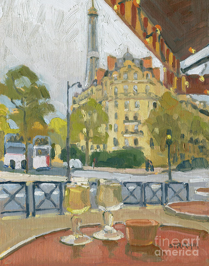 Enjoying Paris Painting by Paul Strahm
