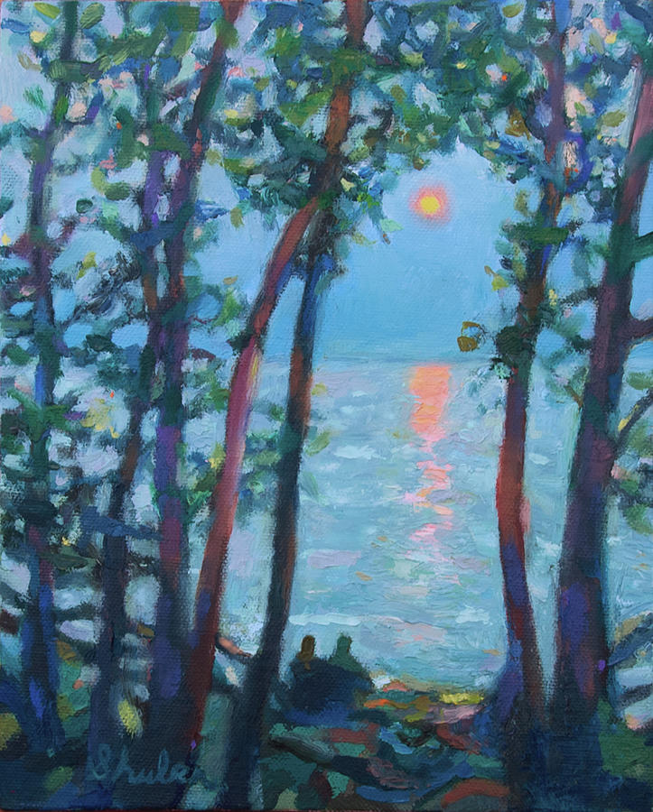 Enjoying Sunset Painting by Nancy Shuler