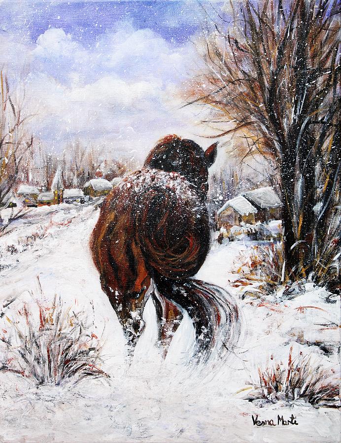 Enjoying The Snow Painting by Vesna Martinjak