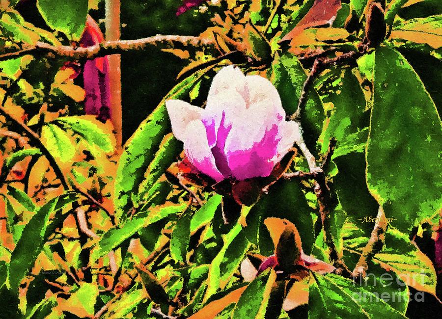 Enlarged Detail from Flower Resting On A Park Bench Painting by Aberjhani Enlarged Detail from Flower Resting On A Park Bench Painting by Aberjhani