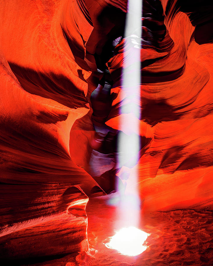 Antelope Canyon Photograph - Enlightened - Antelope Canyon Beam of Light by Gregory Ballos