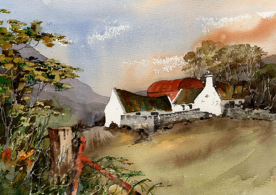 Enniskerry Farmhouse Painting by Val Byrne