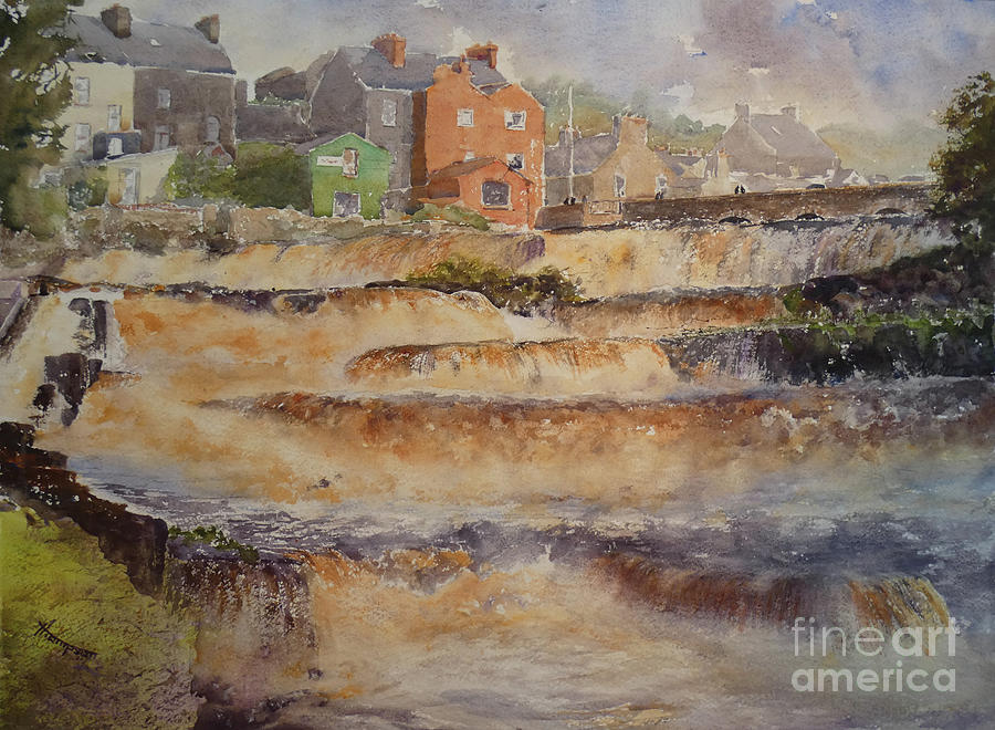 Ennistymon Cascades, County Clare Painting by Keith Thompson