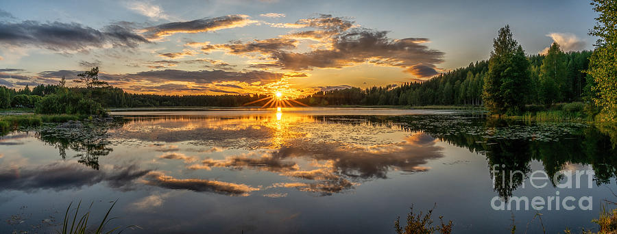 Summer Photograph - Enonvesi Lake Sunset by Nando Lardi