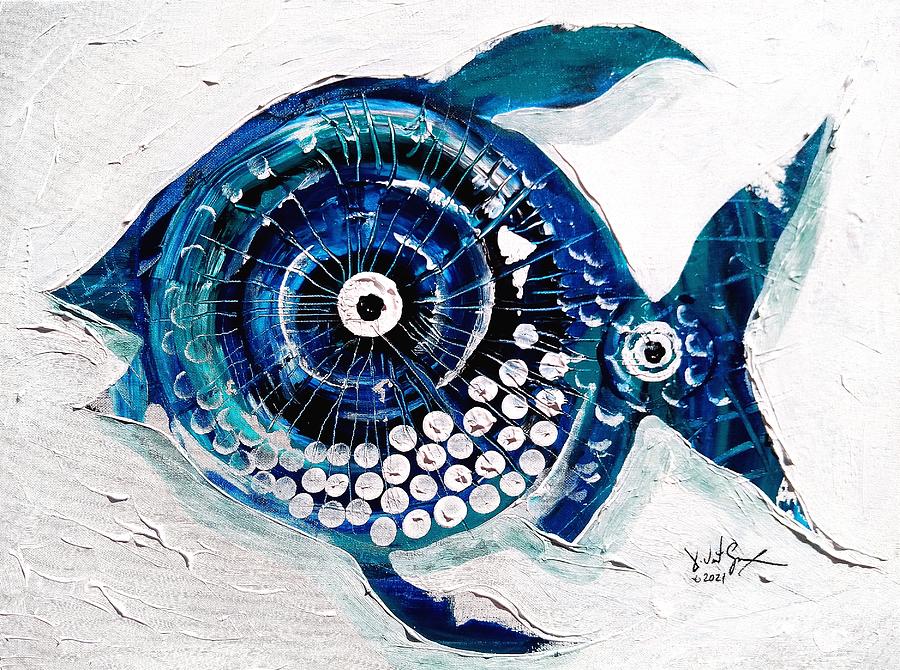 Enter the Icehole Fish Painting by J Vincent Scarpace