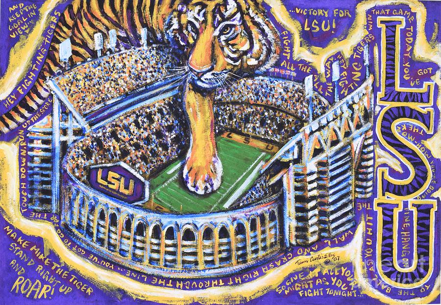 Louisiana State University Painting - Enter The Tiger by Tami Curtis