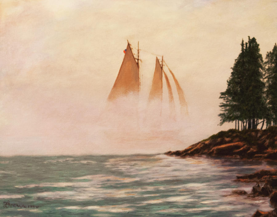 Entering Penobscot Bay Painting by William Frew