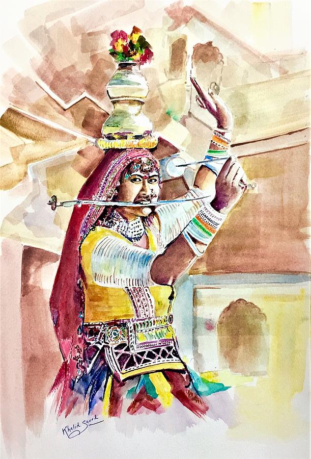 Flower Painting - Entertainer by Khalid Saeed