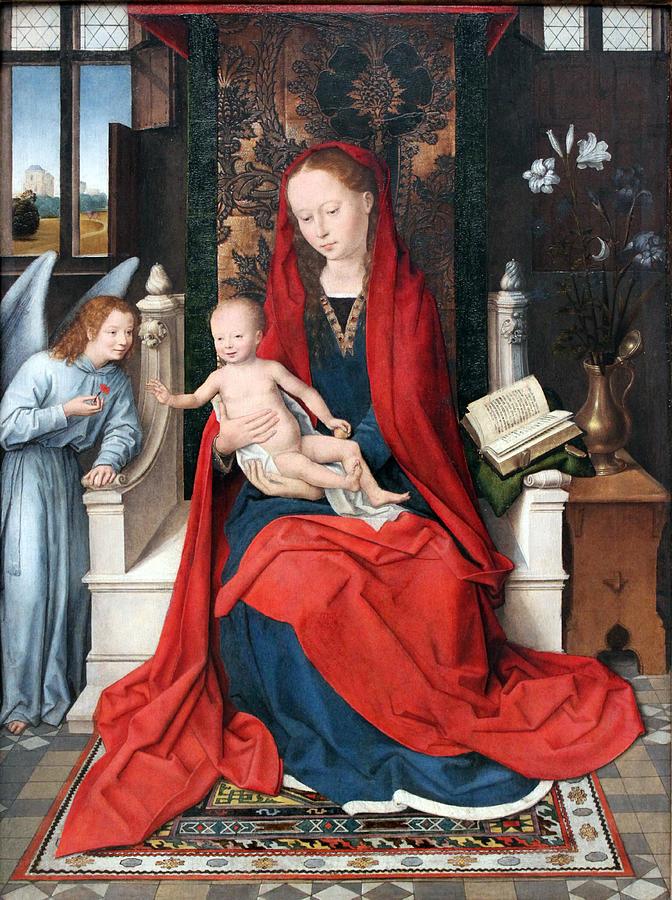 Enthroned Madonna and Child with Angel Thronende Maria mit Kind und ...