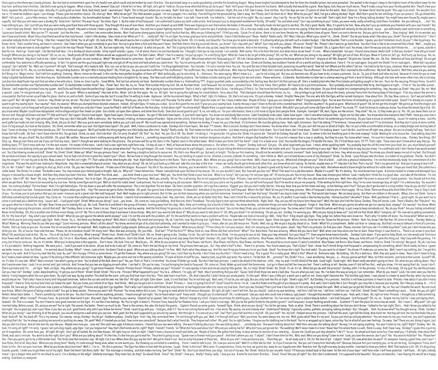 Entire Shrek Script Poster Copy Copy Painting by Shaw Phillips Pixels