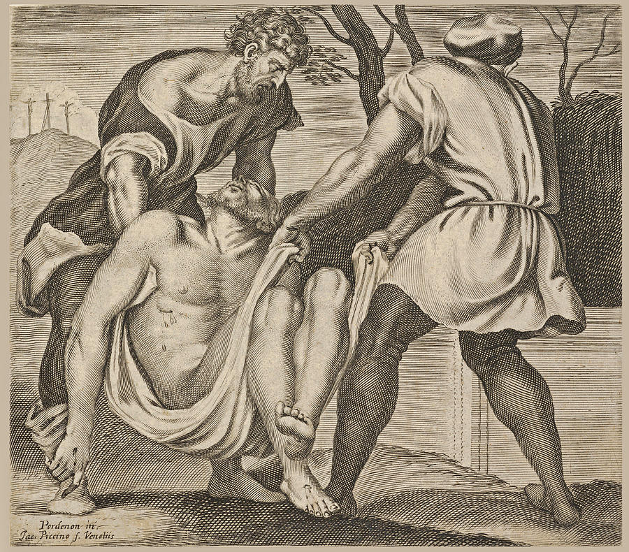 Entombment of Christ Drawing by Giacomo Piccini