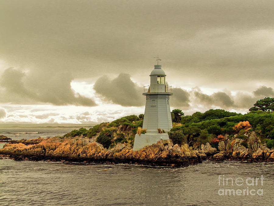 Entrance Island Lighthouse, MacQuarie Harbour, Tasmania, Australia Photograph by Elaine Teague