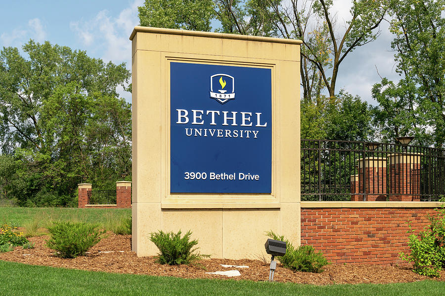Entrance to Bethel University in Arden Hills, Minnesota Photograph by