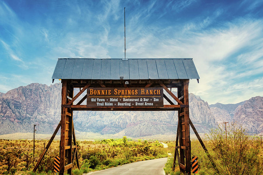 Entrance to Bonnie Springs Ranch, Nevada Photograph by Tatiana Travelways