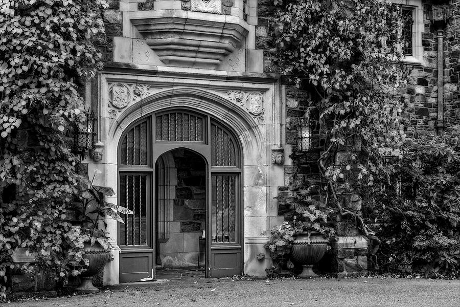 Entrance To Castle BW Photograph by Susan Candelario