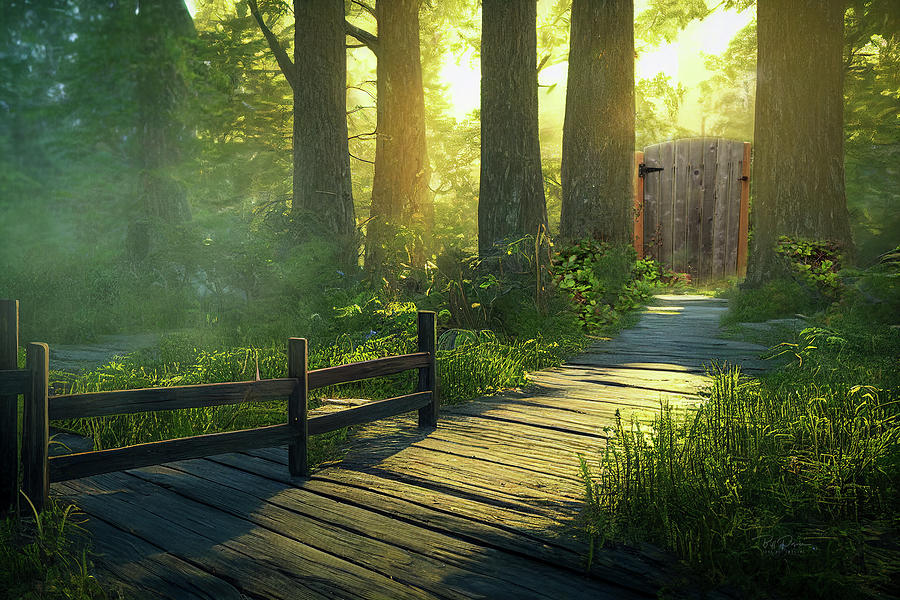 Entrance to Fantasy Forest Digital Art by Bill Posner