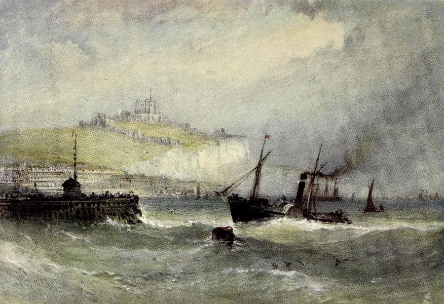 Boat Painting - Entrance to Harbour, Dover by William Callow