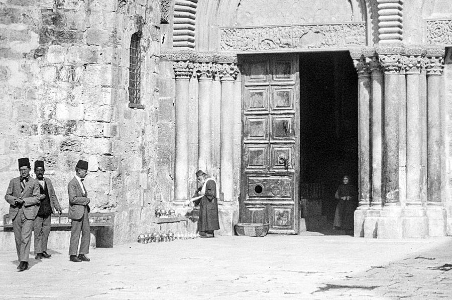 Entrance to Holy Sepulchre Church Before 1930 Photograph by Munir Alawi