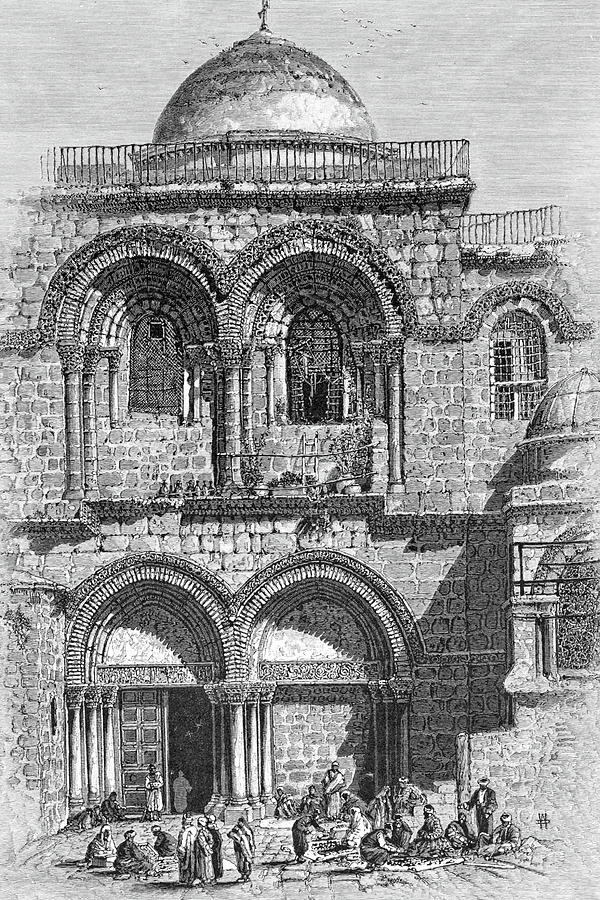Entrance to Holy Sepulchre Church in 1881 Photograph by Munir Alawi