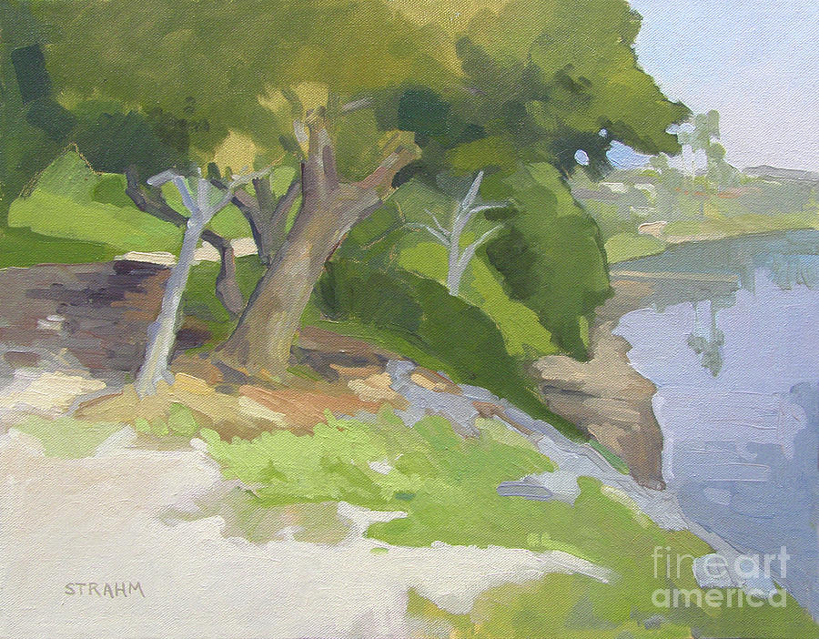Entrance to La Playa Trail - Point Loma, San Diego, California Painting by Paul Strahm