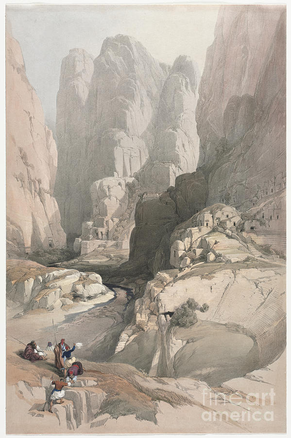 Entrance to Petra, 1839 q1 Painting by Historic illustrations