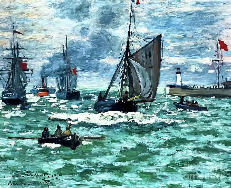 Entrance to the Port of Honfleur by Claude Monet 1870 Painting by ...