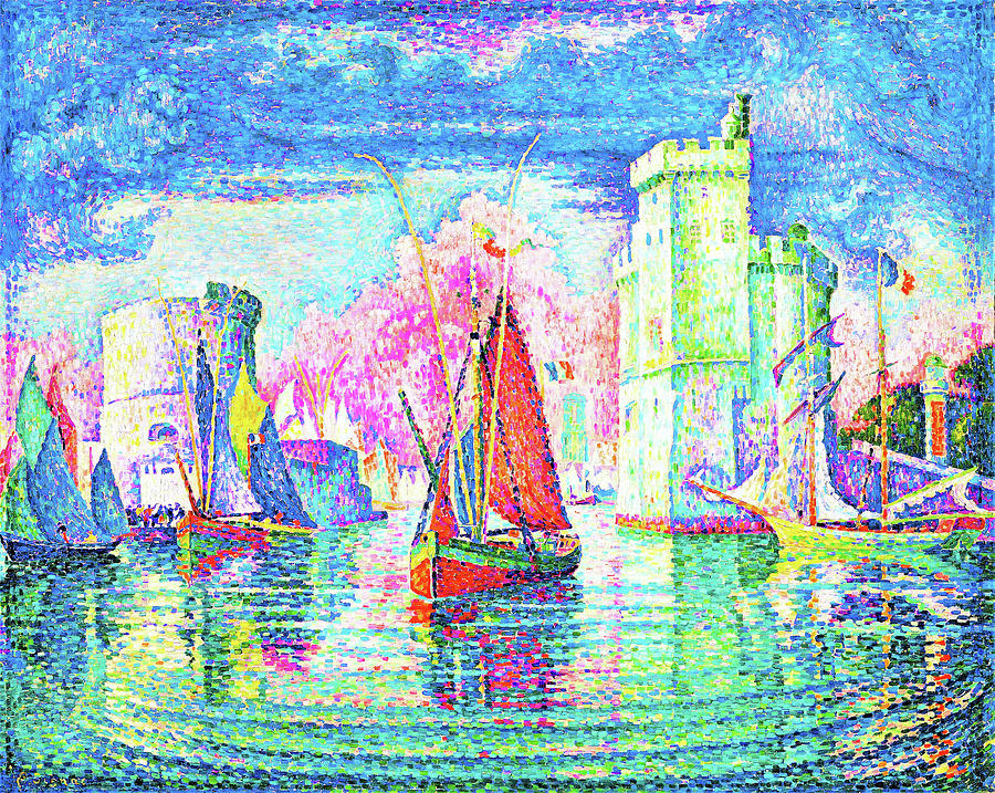 Entrance to the port of La Rochelle - Digital Remastered Edition Painting by Paul Signac