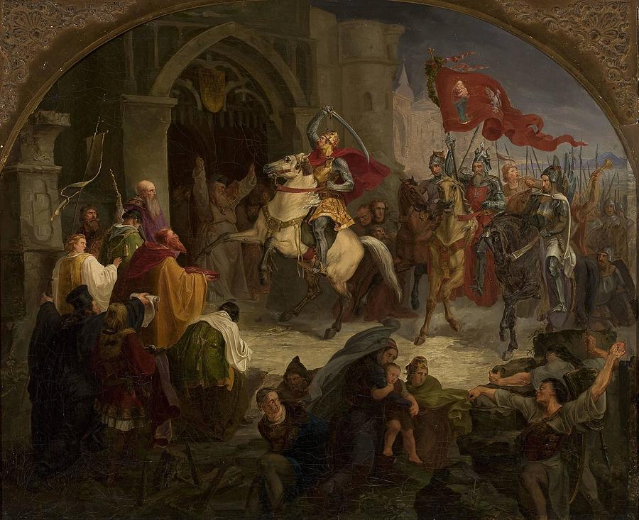 Entry of Boleslaw the Brave into Kiev Painting by Wincenty Smokowski ...