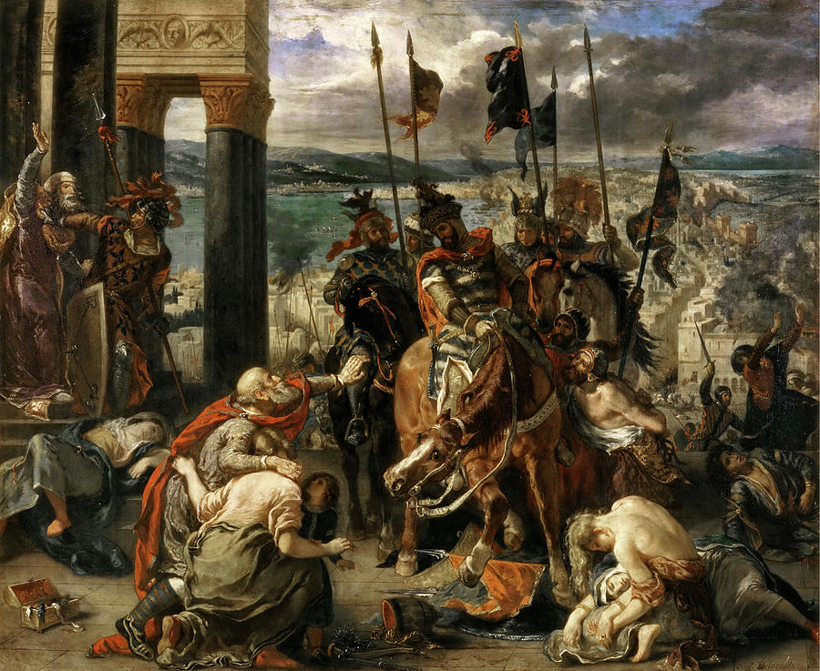 Entry of the Crusaders into Constantinople  Painting by Eugene Delacroix