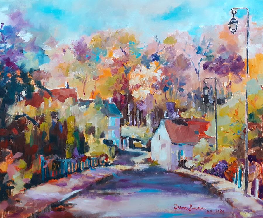 Entry of village Guerard Painting by Kim PARDON