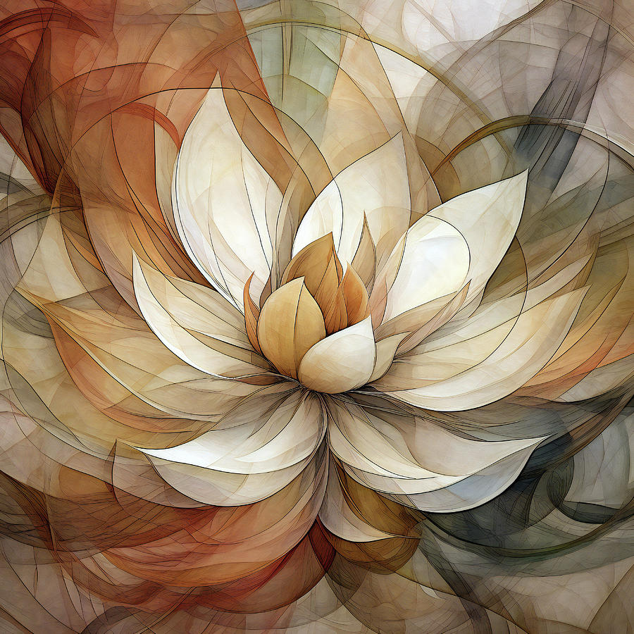 Lotus Digital Art - Entwine by Jacky Gerritsen