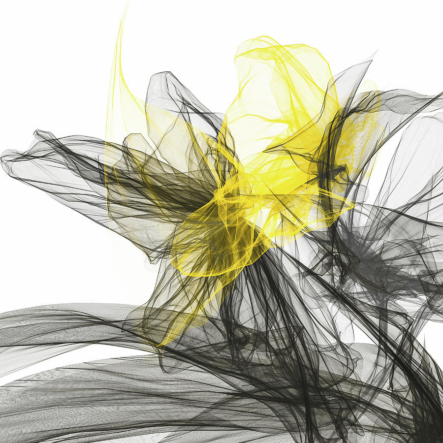 Yellow Painting - Entwine - Yellow And Gray Art  by Lourry Legarde