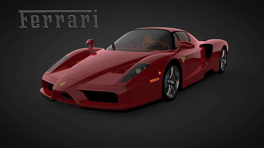Enzo Ferrari Digital Art by Louis Ferreira