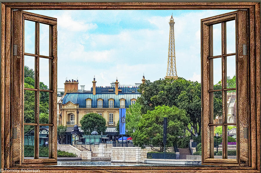 Epcot Paris through the Window Photograph by Tommy Anderson