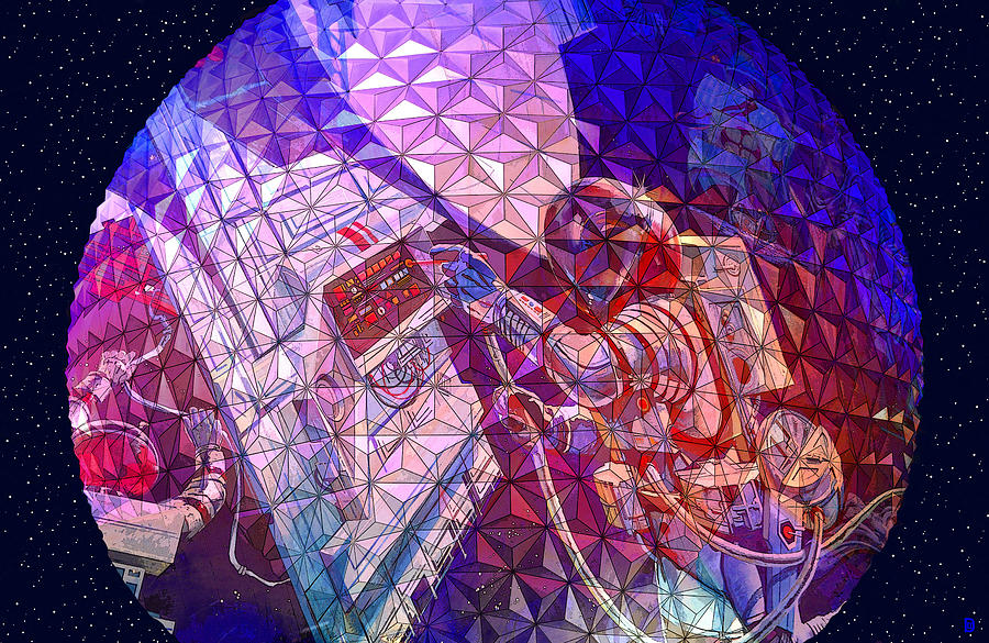 Epcots Spaceship Earth In Space Mixed Media By David Lee Thompson 4773