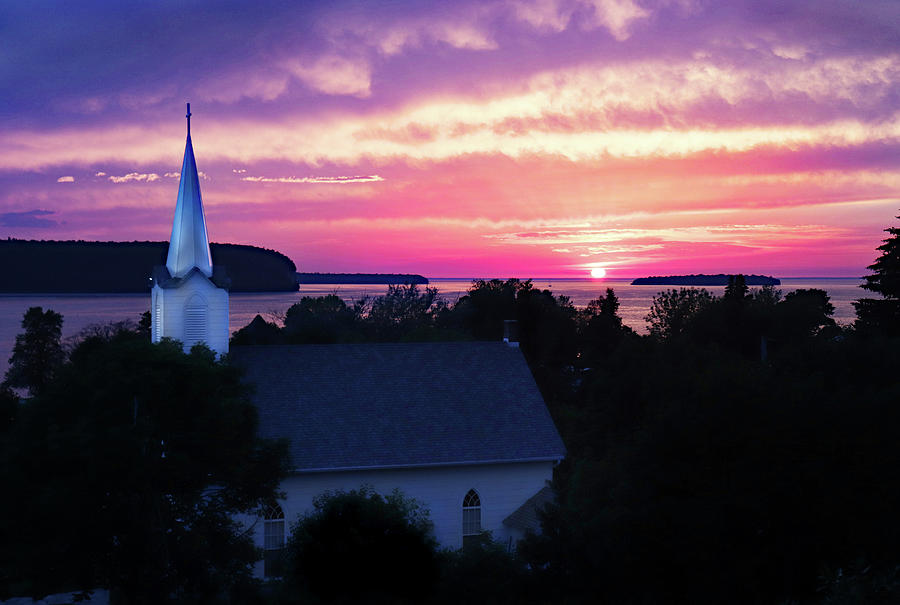 Ephraim Sunset and Church Photograph by David T Wilkinson