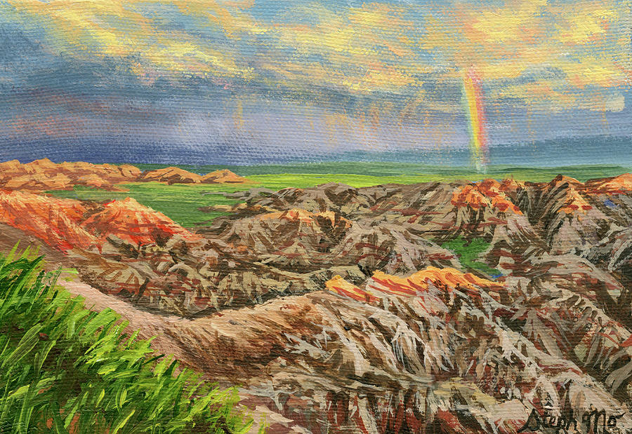Badlands National Park Painting - Epic Badlands Sunset by Steph Moraca