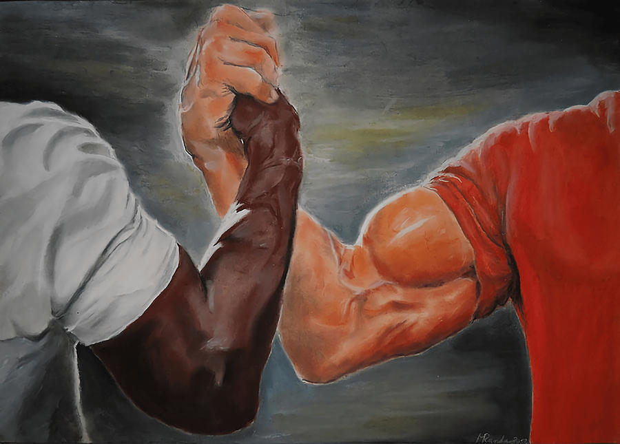 Handshake Meme Art Board Prints for Sale