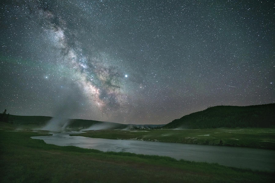 Epic Milky Way in Yellowstone Photograph by Darrell DeRosia