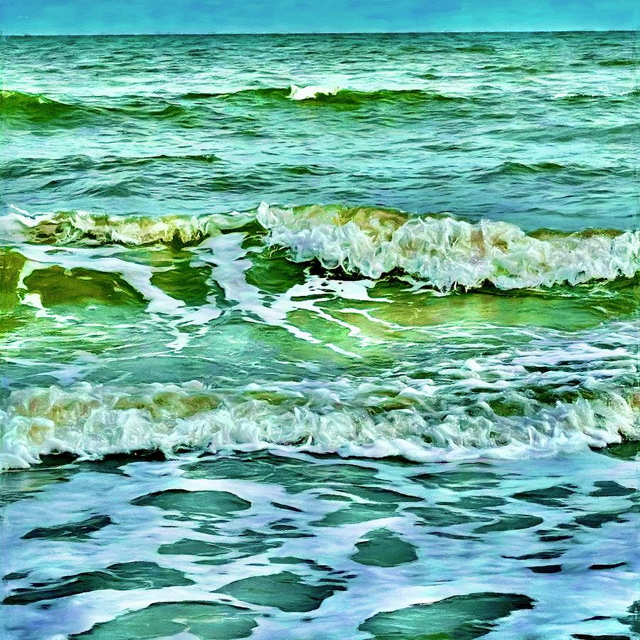 Beach Digital Art - Epic Ocean Waves by Pamela Storch