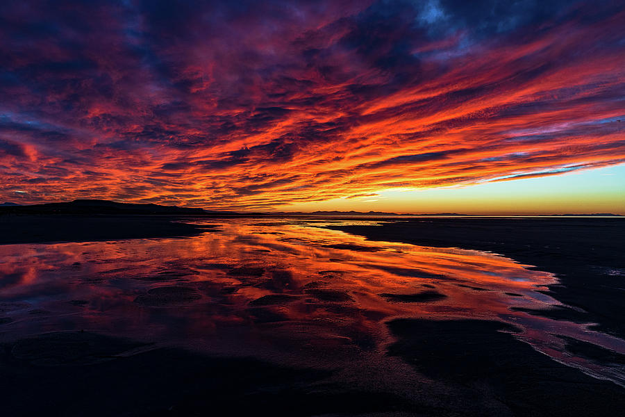 Epic Sunset Reflection on the Great Salt Lake Photograph by Dave ...