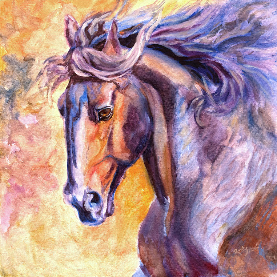 Epiphany Modern Expressive Horse Art Painting by Renee Forth-Fukumoto