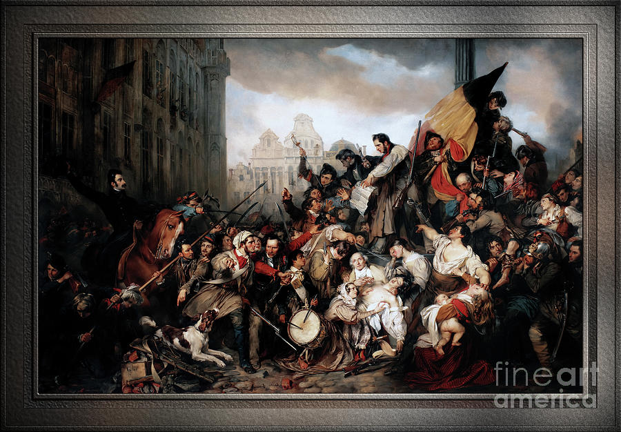 Episode of the September Days 1830 by Gustave Wappers Fine Art Xzendor7 Old Masters Reproductions Painting by Rolando Burbon