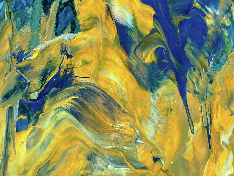 Eplosion of yellow and blue II Painting by Nop Briex