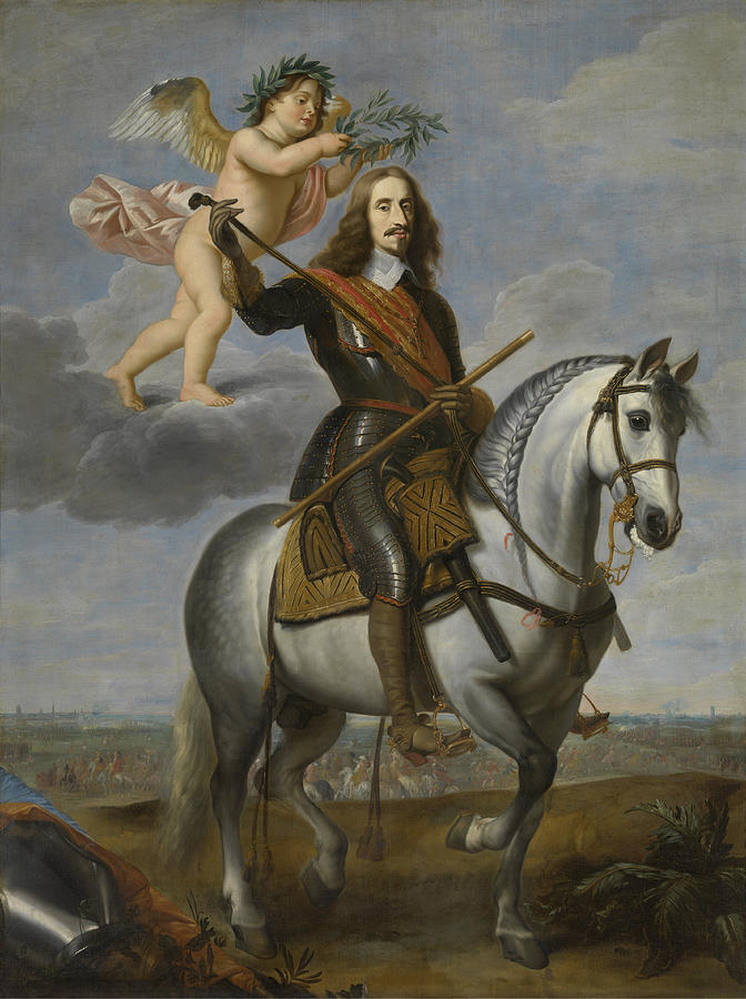 P Painting - Equestrian portrait of Archduke Leopold Wilhelm     - by Jan van den Hoecke
