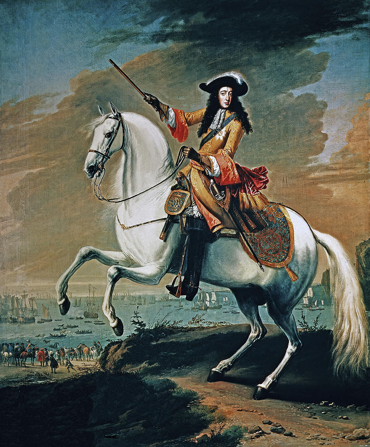 Equestrian portrait of William III of England, 1688, Oil on canvas. JAN WYCK. PRINCIPE DE ORANGE. Painting by Jan Wyck -c 1644-1702- Equestrian portrait of William III of England, 1688, Oil on canvas. JAN WYCK. PRINCIPE DE ORANGE. Painting by Jan Wyck -c 1644-1702-