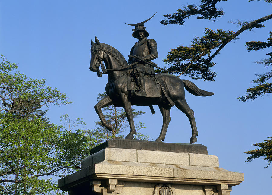 Equestrian Statue of Date Masamune, Sendai, Miyagi, Japan Photograph by MIXA Co. Ltd.