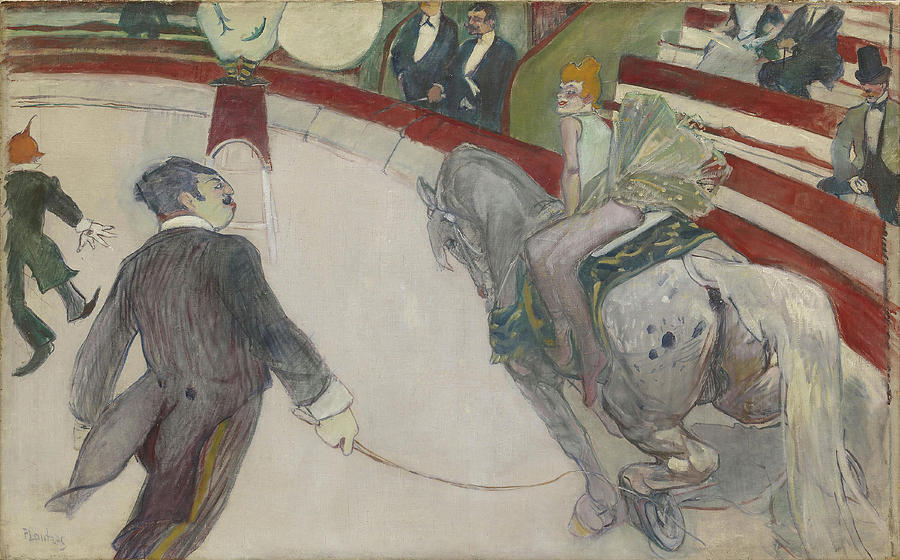 Equestrienne -At the Cirque Fernando-. Henri de Toulouse-Lautrec, French, 1864-1901. Painting by Henri de Toulouse-Lautrec