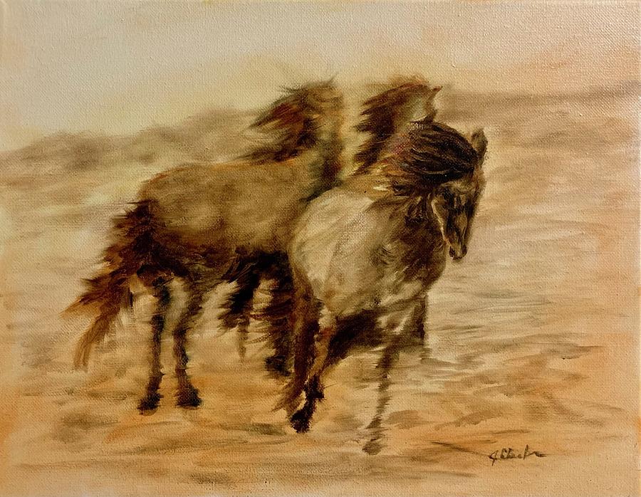 Equine Motion Painting by Jan Chesler