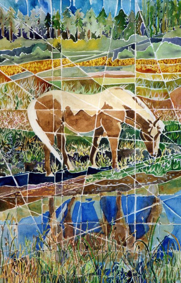 Equine Reflection Painting by Karen Merry